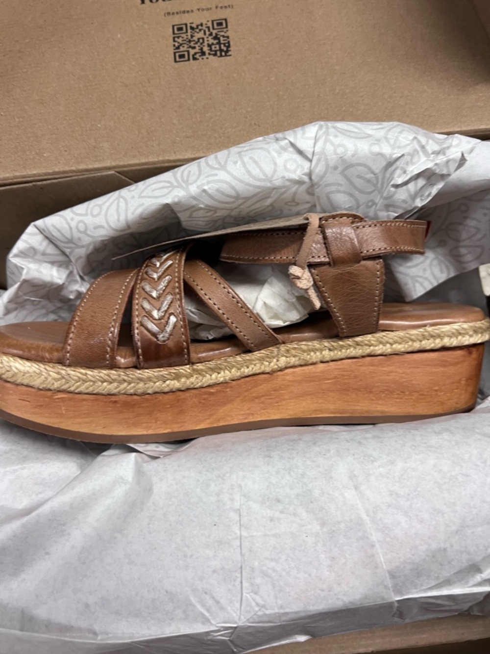 Bed Stu Necessary Platform Sandal in Tan Rustic Leather NEW - Picture 10 of 11